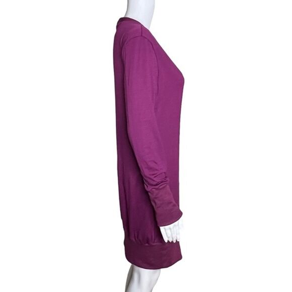 Merokeety Sweater Womens Medium Purple Longline Cardigan Duster Casual Preppy - Picture 2 of 6